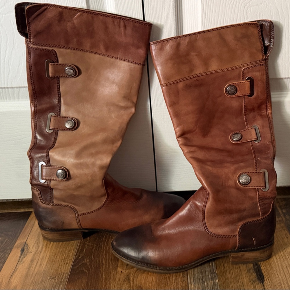 Stylish Brown Leather Heeled Boots